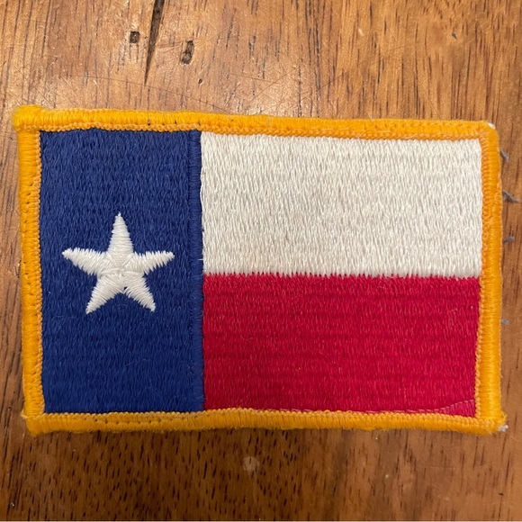 5 VTG Texas Flag Sew On Patches Appliqués 3.25”x2.25” Red White Blue 5:3 Gift - Picture 3 of 10